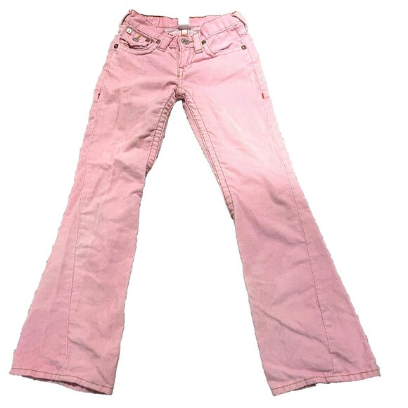 True Religion Girls Size 10 Pink Joey Flared 100% Cotton Jeans - Picture 4 of 8